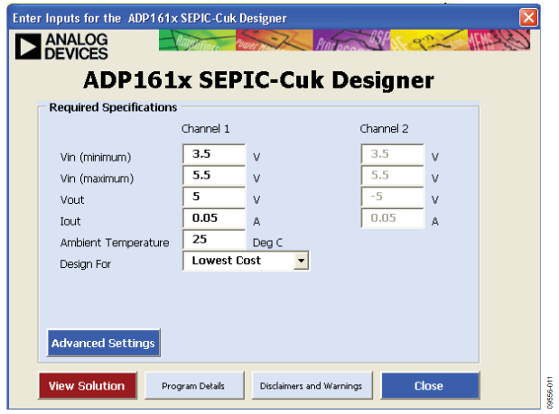 Figure 11. Basic Inputs Dialog Box.