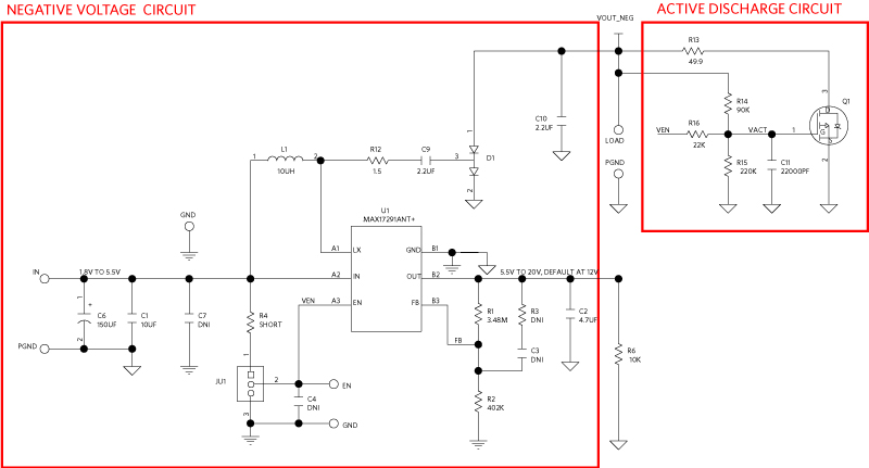 Figure 6. Negative voltage generating using MAX17291 IC.