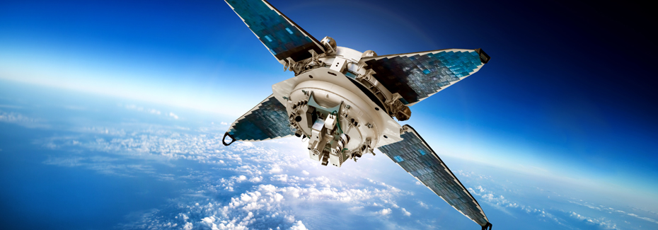 LEO Satellite orbiting above Earth's atmosphere.